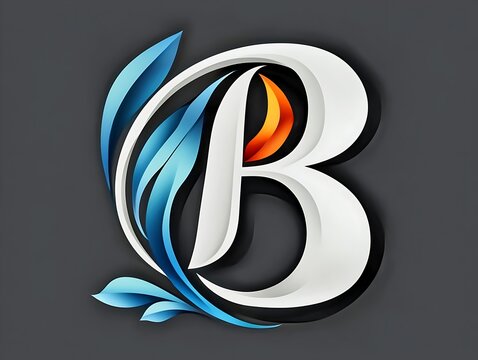 Creative logo design featuring artistic letter b with elegant elements digital art modern style