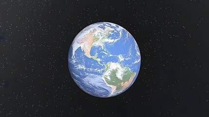 Fototapeta premium Detailed Illustration of Earth Viewed from Space Surrounded by Stars in a Cosmic Background