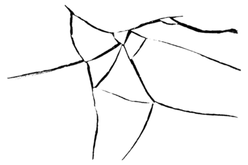 Many thin cracks in one png transparent background