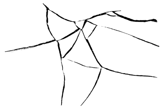 Many thin cracks in one png transparent background