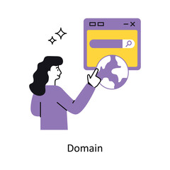 Domain Concept vector illustration.  isolated on white Background.