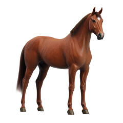 Obraz premium Isolated Brown Horse Standing Tall