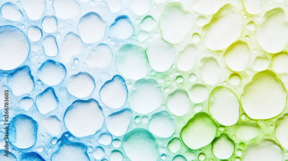 Poster Close-up shot of water droplets on a surface, ideal for use in science or technology-related contexts