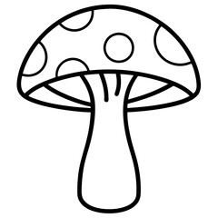 A mushroom line art with white background. this is a print template design on white background.