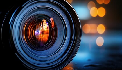 Camera Lens Close-Up Hyper-Realism Dramatic Lighting
