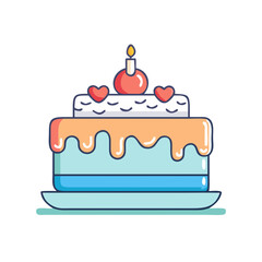 cake icon, cake vector illustration-simple illustration of cake, perfect for cake logos and icons