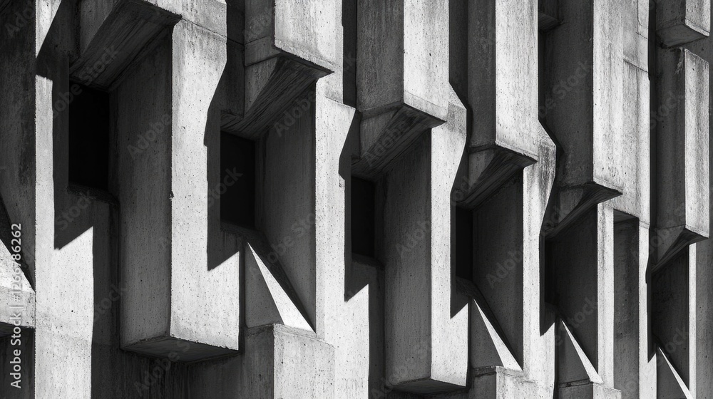 Poster black and white image of an old building with interesting architecture