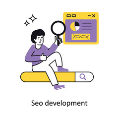 Seo Development Concept vector illustration.  isolated on white Background.
