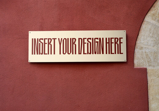 Rustic Facade With Empty Sign for Small Business 