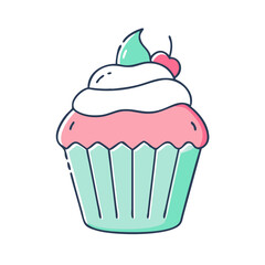 cupcake icon, cupcake vector illustration-simple illustration of cupcake, perfect for cupcake logos and icons