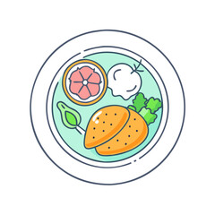 food plating icon, food plating vector illustration-simple illustration of food plating, perfect for food plating logos and icons