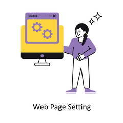 Web Page Setting Concept vector illustration.  isolated on white Background.