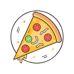 pizza slice icon, pizza slice vector illustration-simple illustration of pizza slice, perfect for pizza slice logos and icons