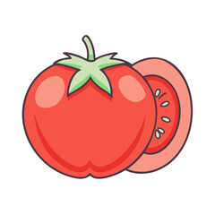 tomato icon, tomato vector illustration-simple illustration of tomato, perfect for tomato logos and icons