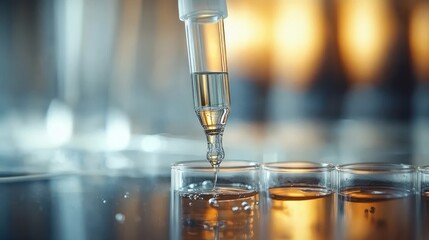 Pipette Dropping Liquid into Test Tube Laboratory Research Chemistry Experiment