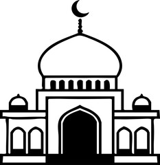 Mosque Outline Handdrawn