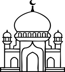 Mosque Outline Handdrawn