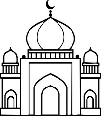 Mosque Outline Handdrawn