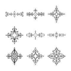 Set of decorative divider element