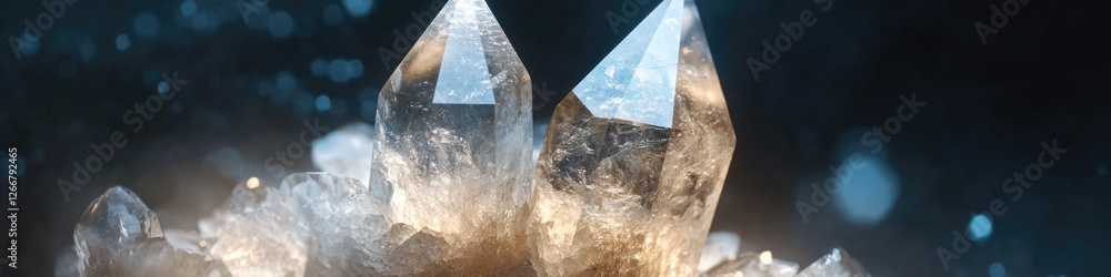 Poster a collection of crystals arranged on a flat surface, ready for display or use in various settings