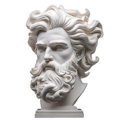 Isolated Marble Bust of a Bearded Man