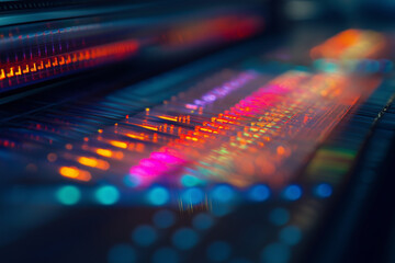 Obraz premium Close-up of a DNA sequencing machine, emphasizing the advancements in biotechnology and genetics