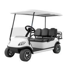 Isolated Four-Seat Electric Golf Cart with Roof