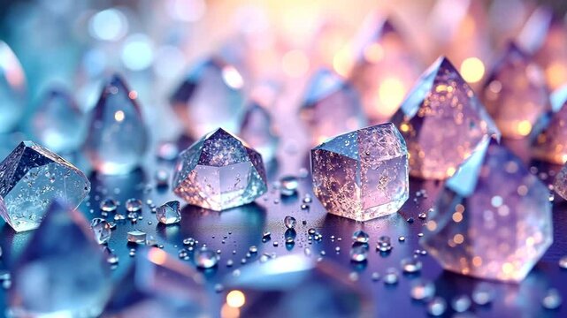 Captivating Sparkle of Crystals and Raindrops Captured in a Stunning Macro Photo
