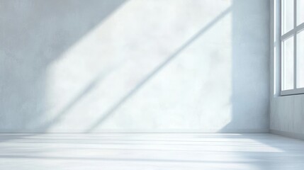 Obraz premium minimalist white room interior design with sunlight