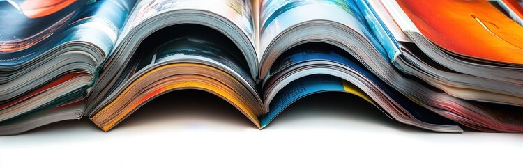 Magazines Stack Fashion Articles Colorful Publications High Contrast Modern Photography Still Life
