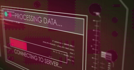 Image of data processing over computing board