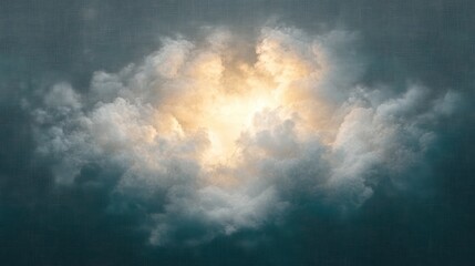 Obraz premium Dreamy Ethereal Cloud Formation in Pastel Sky with Gentle Light and Movement Effects