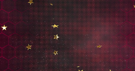 Fototapeta premium Image of floating spots and stars over black background