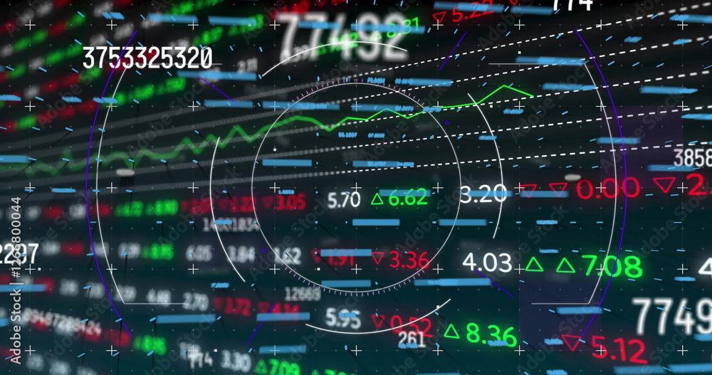 Poster image of scope scanning and digital data processing over black background