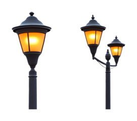 Exterior lighting solutions on a transparent background. isolated background.