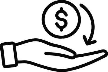 Minimalist icon, winter jacket, hooded coat, simple black and white illustration, outline drawing, zipper detail, sporty outerwear, fashion sketch, clean lines, stylized clothing design, vector graphi