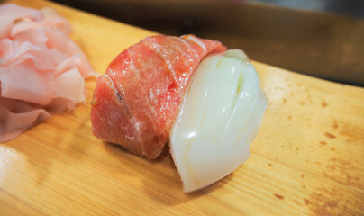 Delicious sushi in Japanese style