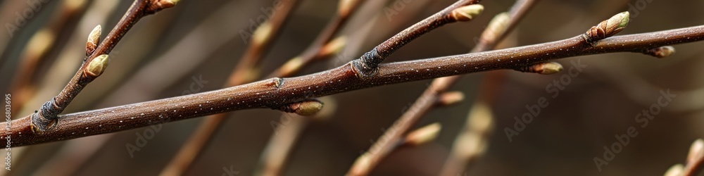 Poster close-up of a tree branch with intricate details and textures