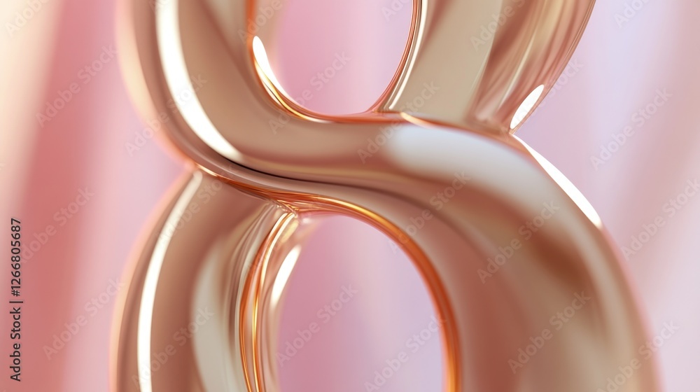 Poster a close-up shot of a shiny object against a pink background
