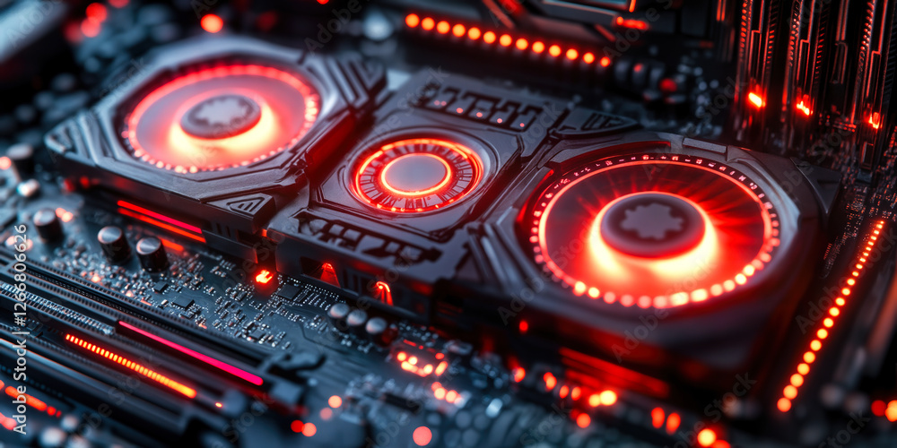 Poster advanced gaming technology in action featuring high-end nvidia n1x processor enhances pc graphics an