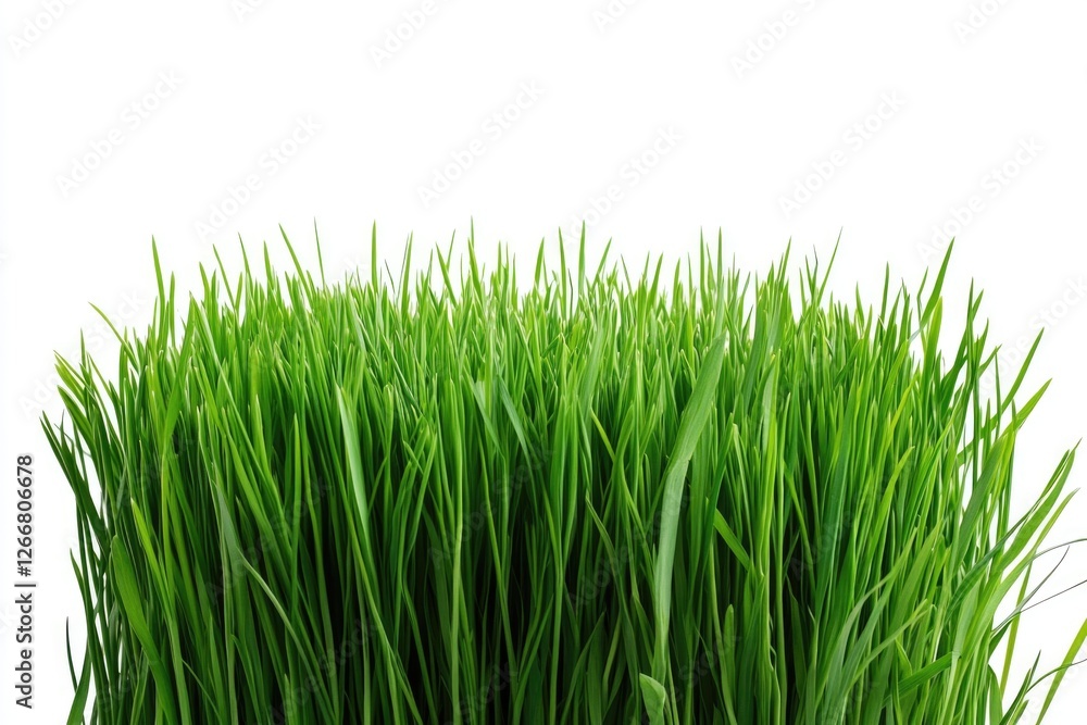Aufkleber a detailed shot of lush green grass on a white background, ideal for using in designs or illustratio