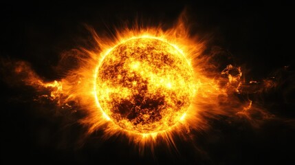 fiery sun intense solar flare star energy