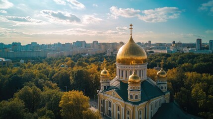 A large building with a distinctive golden dome on its roof, suitable for use in architectural or historical contexts