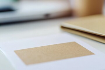A laptop computer placed on a white desk, ready for use