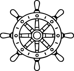 Ship Wheel Outline