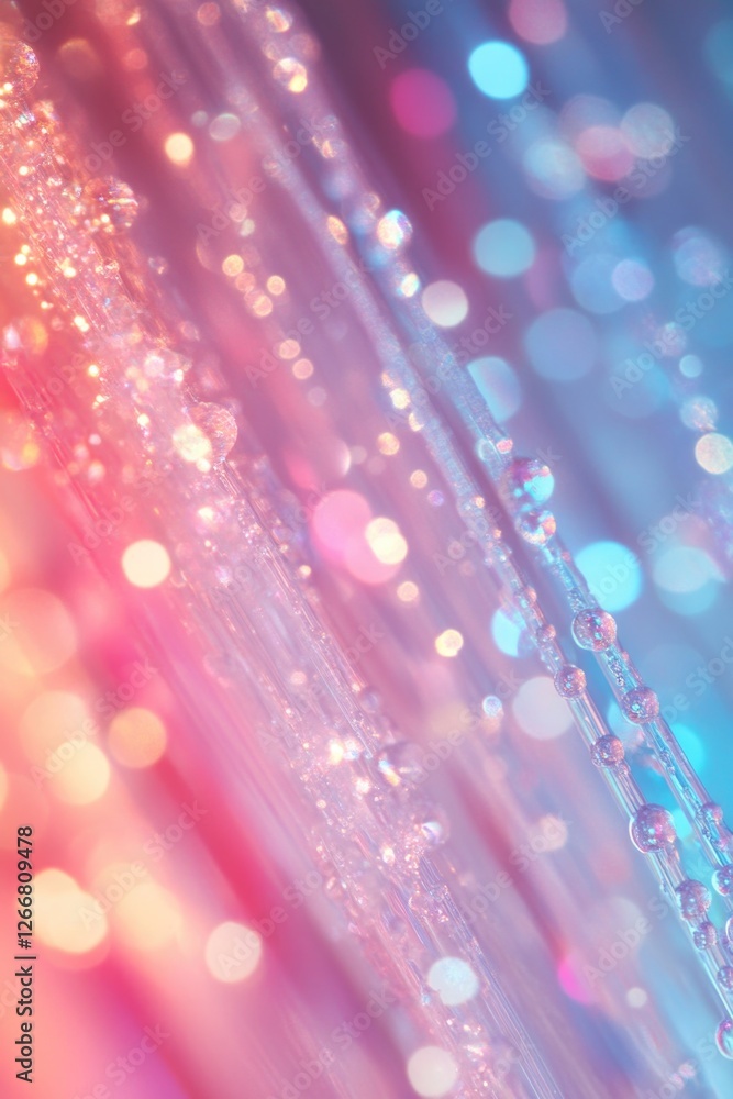 Poster A close-up shot of a vibrant and colorful background with twinkling lights, suitable for various designs and projects