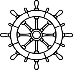 Ship Wheel Outline