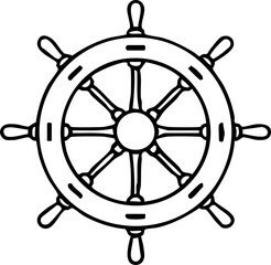 Ship Wheel Outline