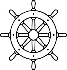 Ship Wheel Outline