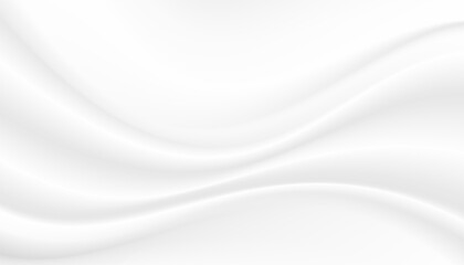 Abstract wrinkles white silk cloth fabric wave overlapping with light and shadow. white and gray texture background. copy space for web design. vector illustration	